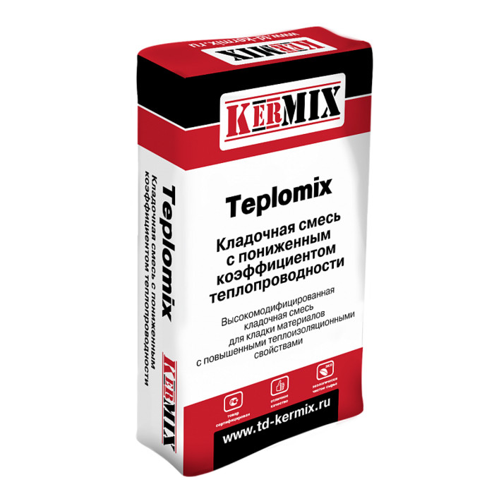Теплый кладочный раствор для керамических блоков Teplomix 6010, Kermix