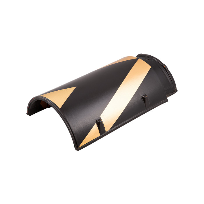 Коньковая черепица №15, Алмазно-черный, золотоя полоса, Erlus