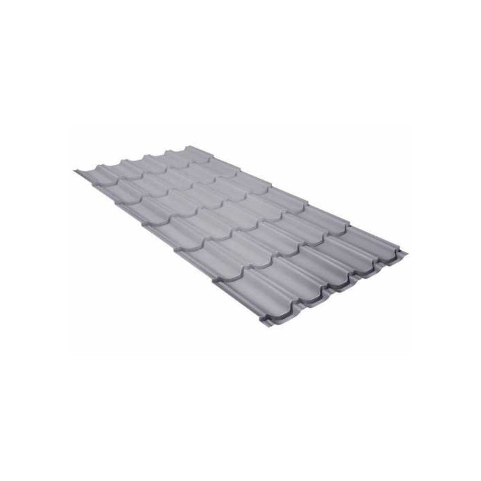 Металлочерепица Grand Line Kvinta plus (Квинта Плюс) 0,45 Полиэстер RAL 9006 Бело-алюминиевый