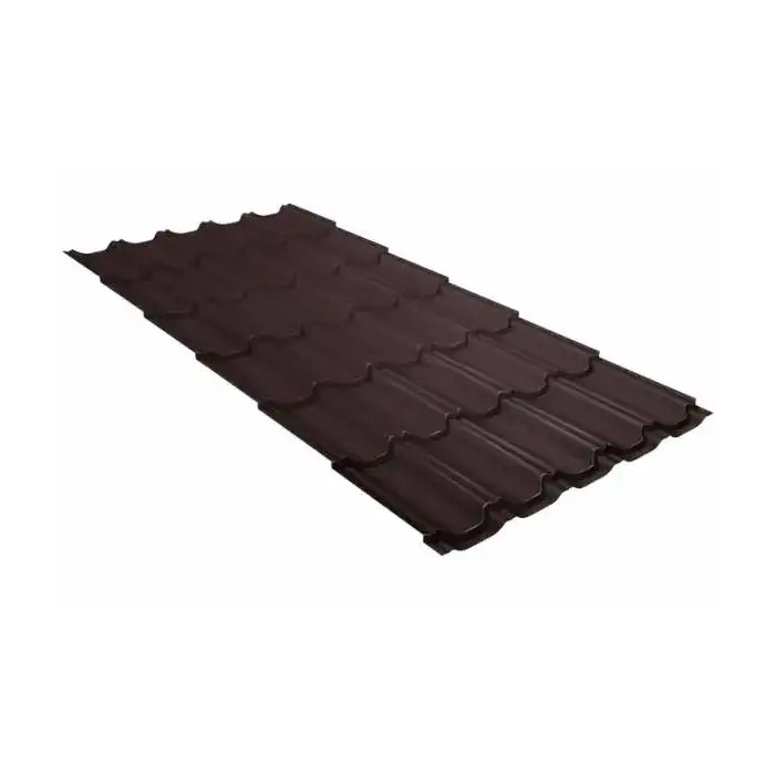 Металлочерепица Grand Line Kvinta plus (Квинта Плюс) 0,5 PurPro Matt RAL 8017 Шоколад | c 3D резом