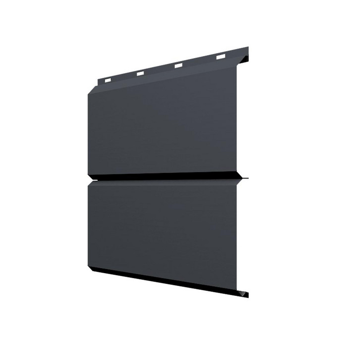 Софит ЭкоБрус без перфорации 0,345 Grand Line 0,5 Satin с пленкой RAL7024 мокрый асфальт