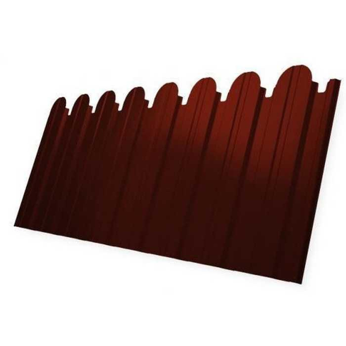 Профлист Grand Line фигурный C10A Velur 0.5 мм RAL 3009 Оксидно-Красный